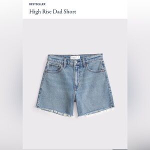 NWT Abercrombie & Fitch High Rise Dad Short - Frayed Hem